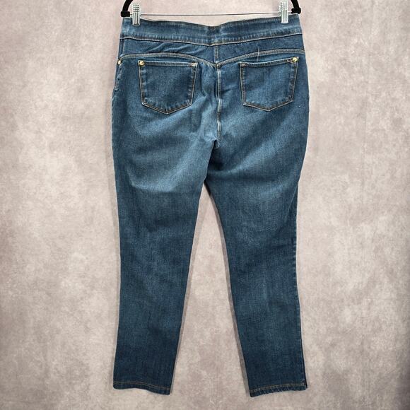 Nygard Blue Pullon Stretch Skinny Taper Denim Jeans Bottoms Pants Large 14 16 - Picture 2 of 7